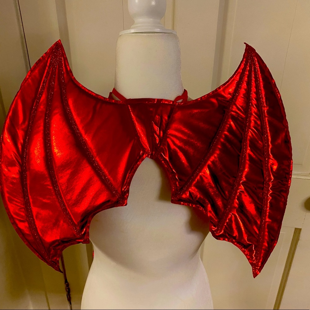 Red Wings & Tail for Halloween Costume Devil Bat